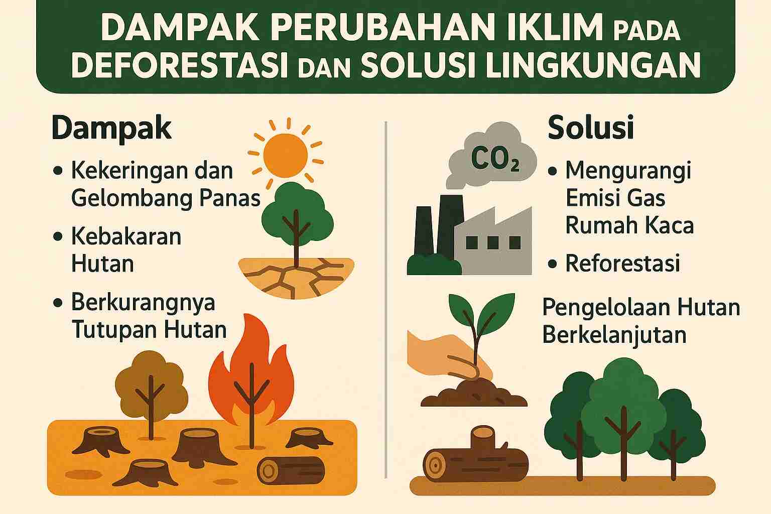 Dampak Perubahan Iklim pada Deforestasi dan Solusi Lingkungan. post thumbnail image